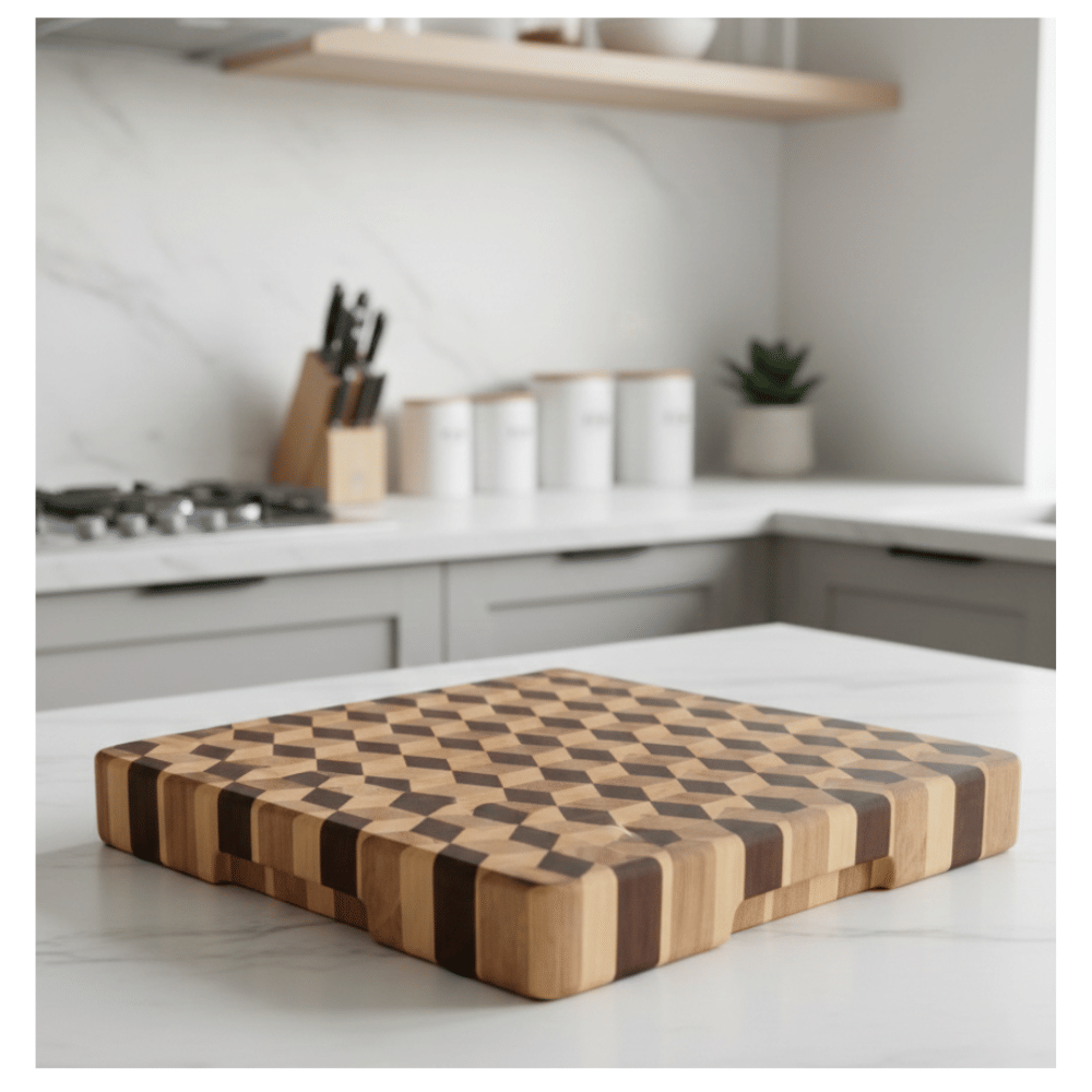 เขียงไม้ LINGGO JUMP รุ่น END GRAIN สามมิติ ขนาด 30X30 ซม_2